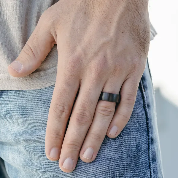 Two-Toned Satin Wedding Ring 8mm