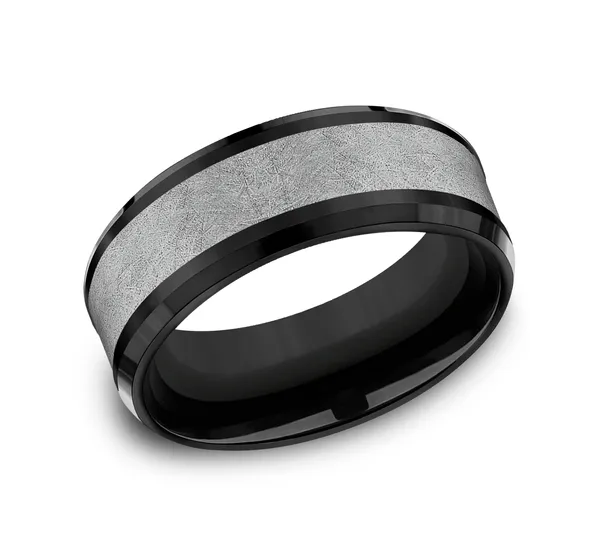 Shadowline Texture Wedding Ring 8mm