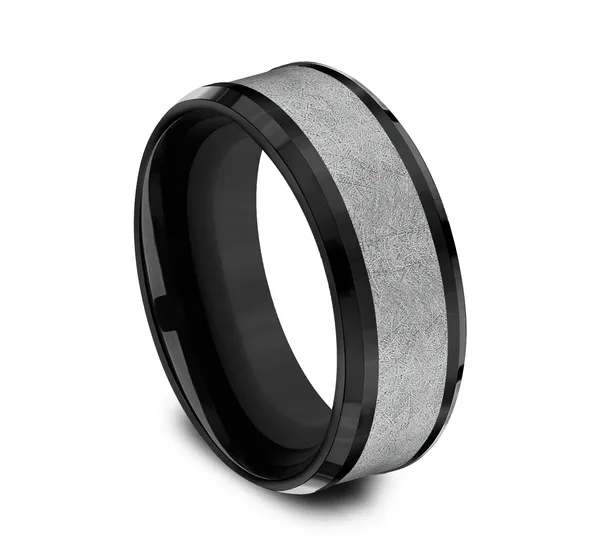 Shadowline Texture Wedding Ring 8mm