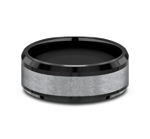 Shadowline Texture Wedding Ring 8mm