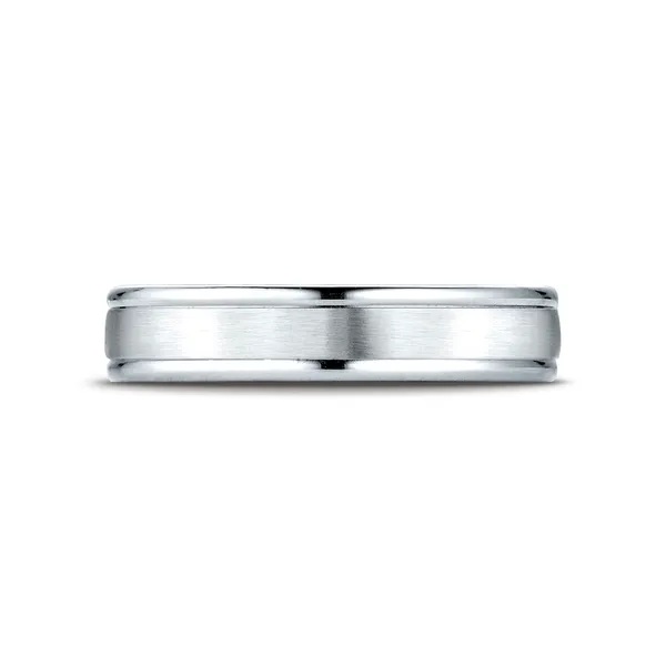 Satin Finish with Grooved Edges Wedding Ring 6mm