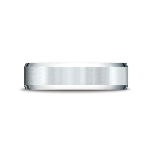 Beveled Edge Satin Finish Wedding Ring