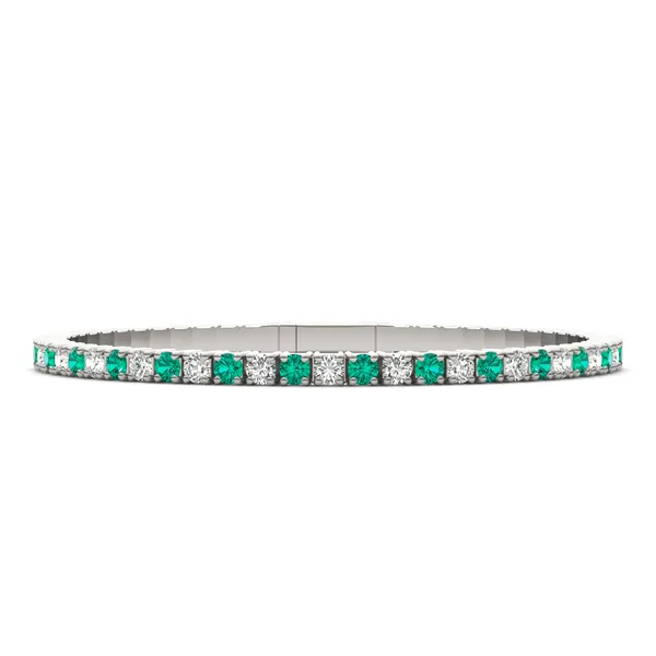 Emerald Flexible Eternity Bangle Bracelet