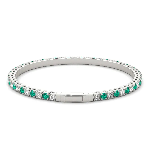 Emerald Flexible Eternity Bangle Bracelet