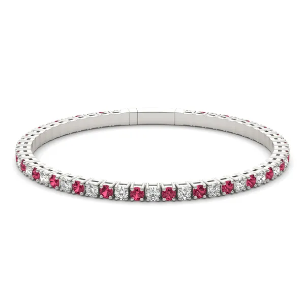 Ruby Flexible Eternity Bangle Bracelet