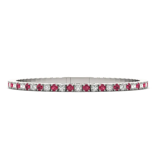 Ruby Flexible Eternity Bangle Bracelet