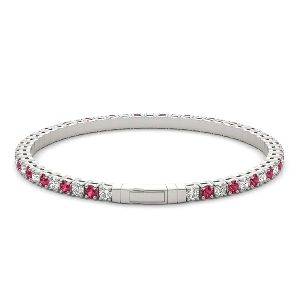Ruby Flexible Eternity Bangle Bracelet