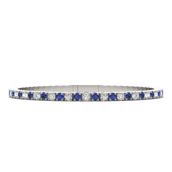 Sapphire Flexible Eternity Bangle Bracelet
