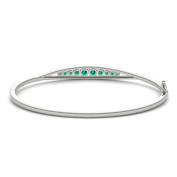 Bordered Emerald Bangle Bracelet