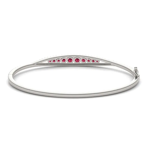 Bordered Ruby Bangle Bracelet