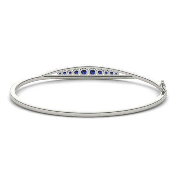 Bordered Sapphire Bangle Bracelet