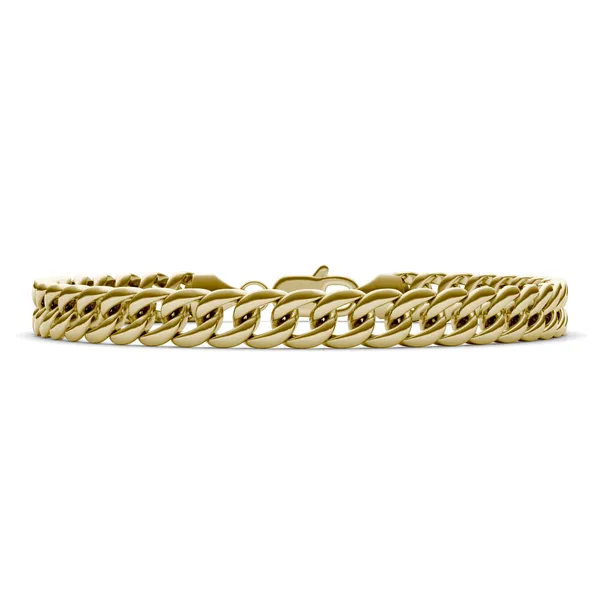 Semi-Solid Miami Cuban Link 9 in. Chain Bracelet 9.3mm