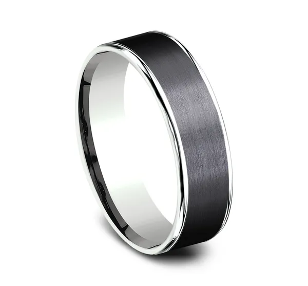 Black Satin Eclipse Wedding Ring
