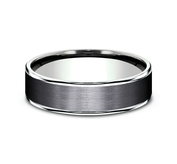 Black Satin Eclipse Wedding Ring