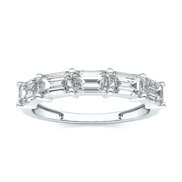 Emerald East-West Five-Stone Band