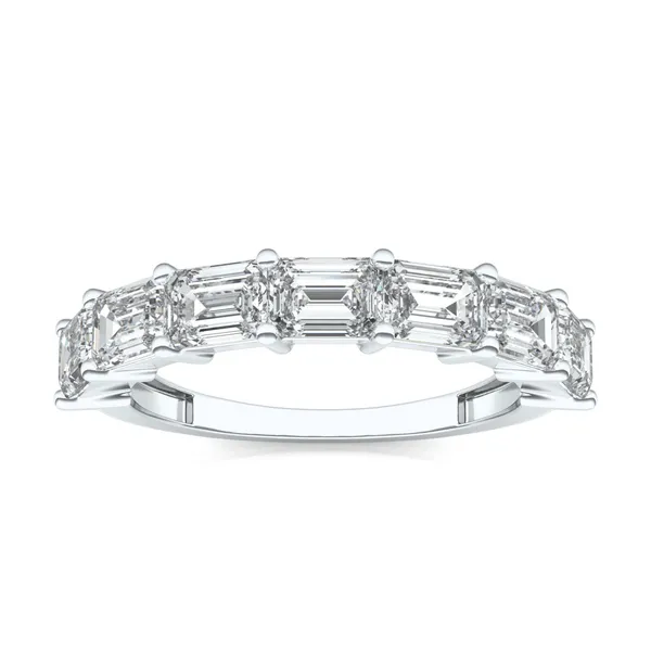 Emerald East-West Seven-Stone Band