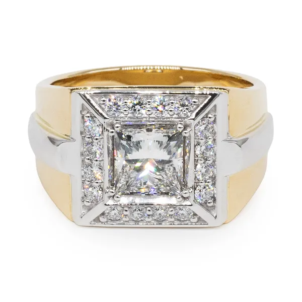 2.48 CTW Princess Halo Men's Ring