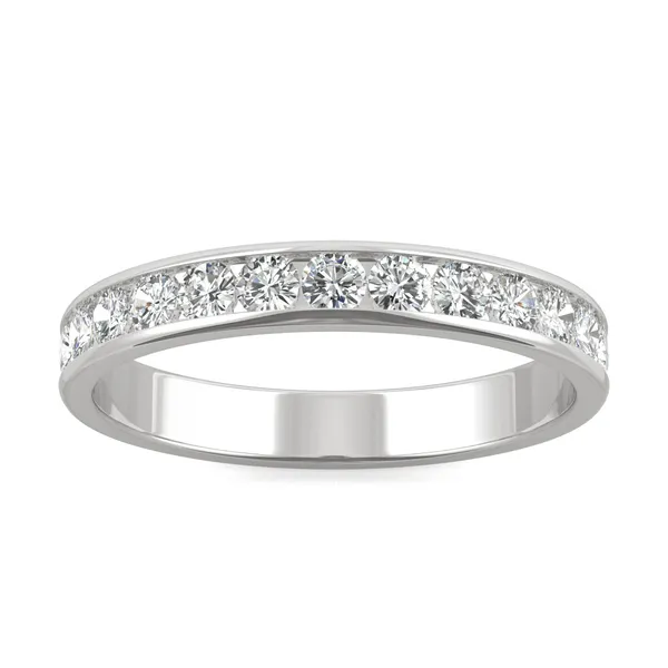 0.64 CTW DEW Round Moissanite Channel Band in 14K White Gold