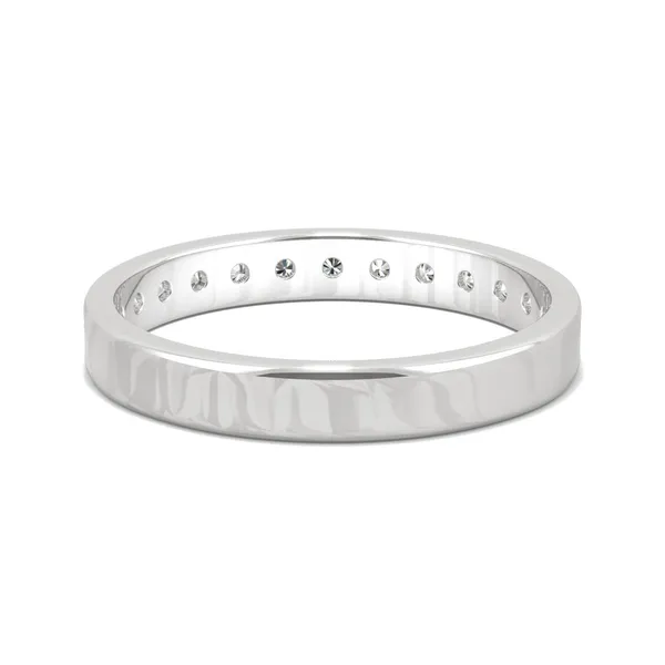 0.64 CTW DEW Round Moissanite Channel Band in 14K White Gold