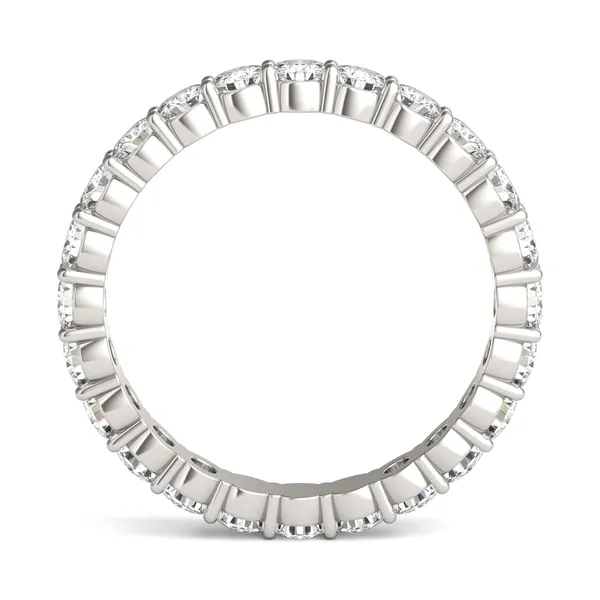 1.68 CTW DEW Round Moissanite Eternity Band in 14K White Gold
