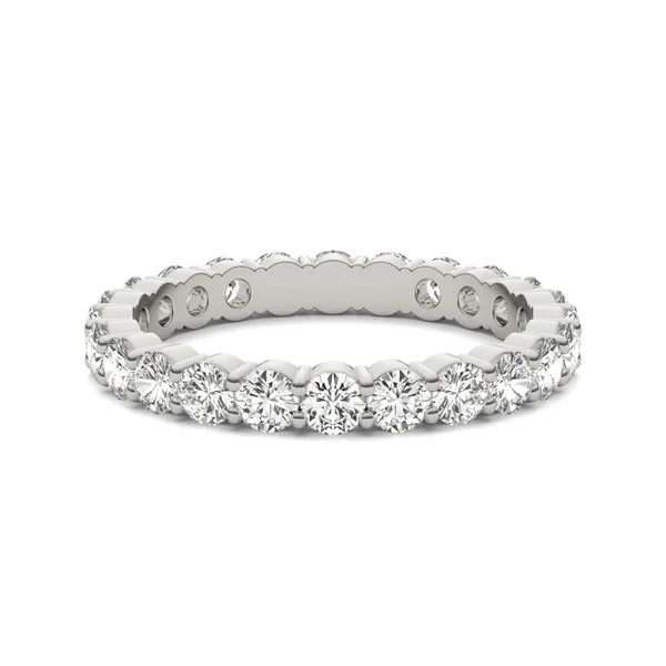 1.68 CTW DEW Round Moissanite Eternity Band in 14K White Gold