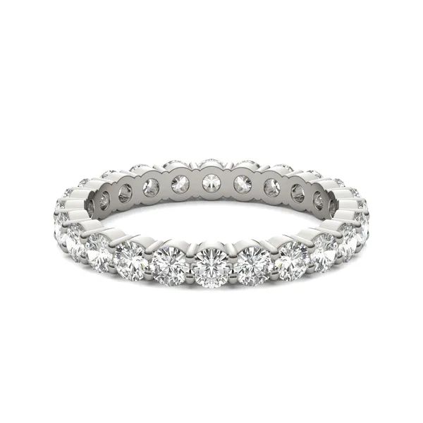 1.68 CTW DEW Round Moissanite Eternity Band in 14K White Gold