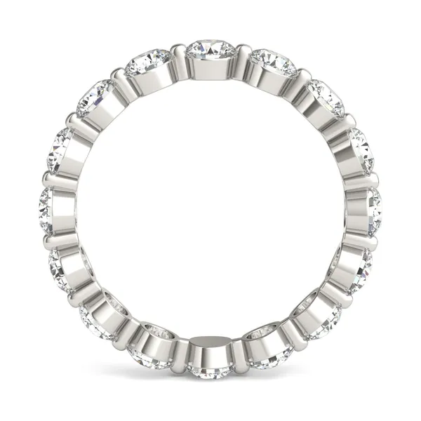 1.90 CTW DEW Round Moissanite Eternity Band in 14K White Gold