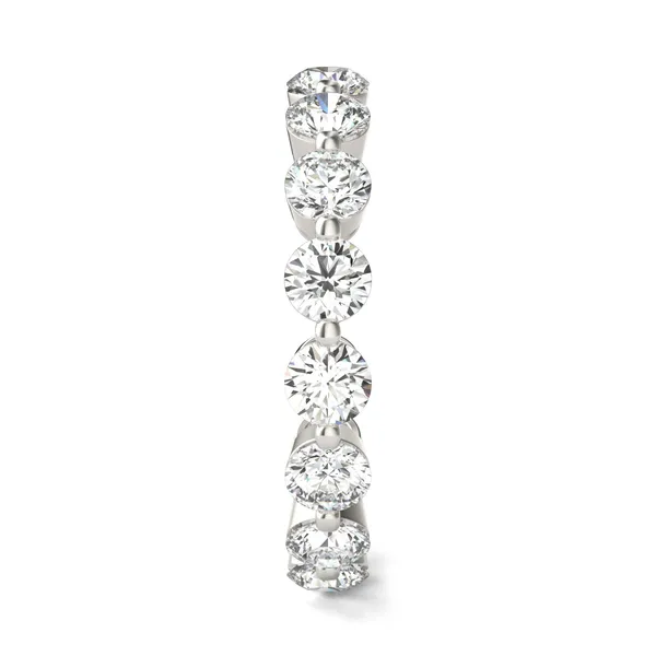 1.90 CTW DEW Round Moissanite Eternity Band in 14K White Gold