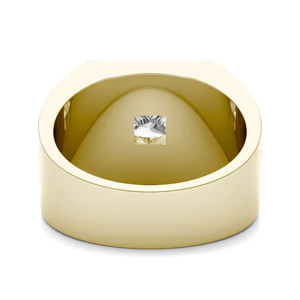 1.42 CTW DEW Princess Lab Grown Diamond Halo Men's Ring in 14K Two-Tone White and Yellow Gold