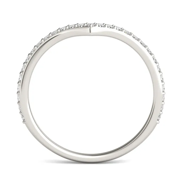 0.23 CTW DEW Round Forever One Moissanite Classic Curved Wedding Band in 14K White Gold