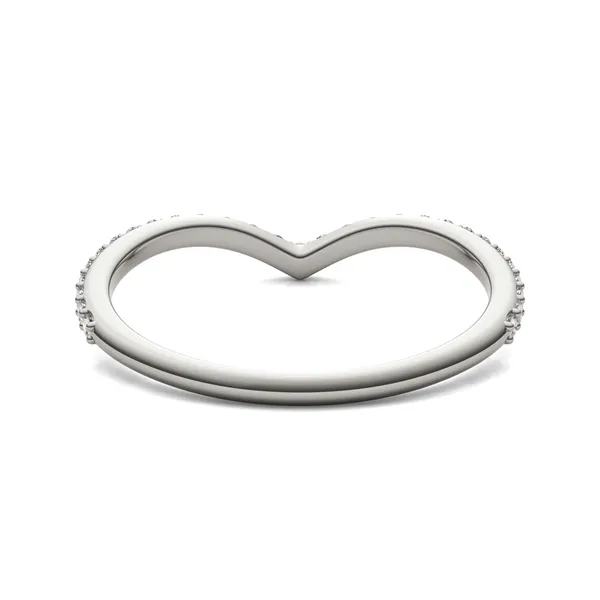 0.23 CTW DEW Round Forever One Moissanite Classic Curved Wedding Band in 14K White Gold