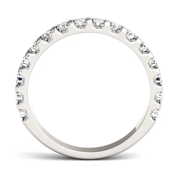 0.80 CTW DEW Round Moissanite Classic Anniversary Band in 14K White Gold