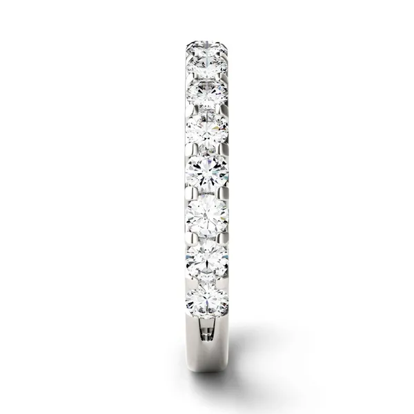 0.80 CTW DEW Round Moissanite Classic Anniversary Band in 14K White Gold