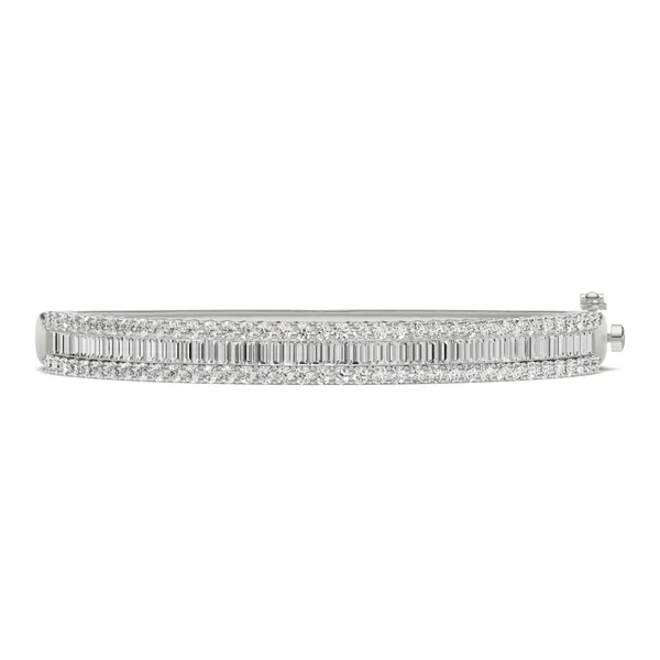 Baguette and Round Diamond Bangle Bracelet Essentials