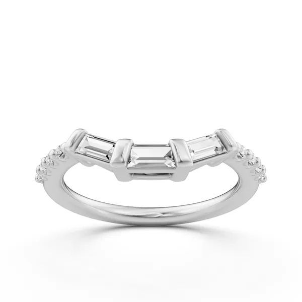 Channel Set Baguette Wedding Band