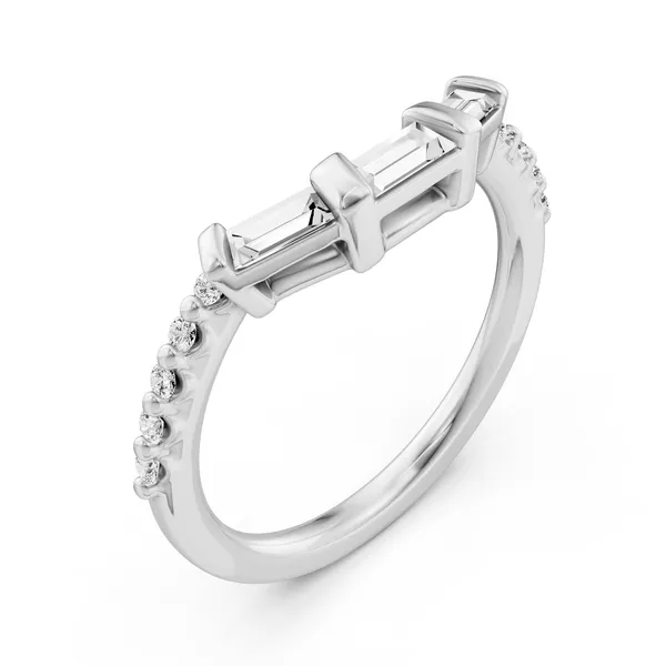 Channel Set Baguette Wedding Band