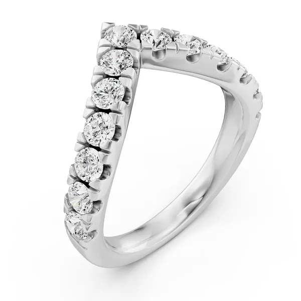 Chevron Round Wedding Band