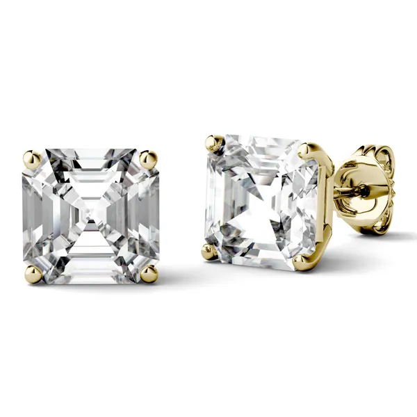 Asscher Four-Prong Basket Stud