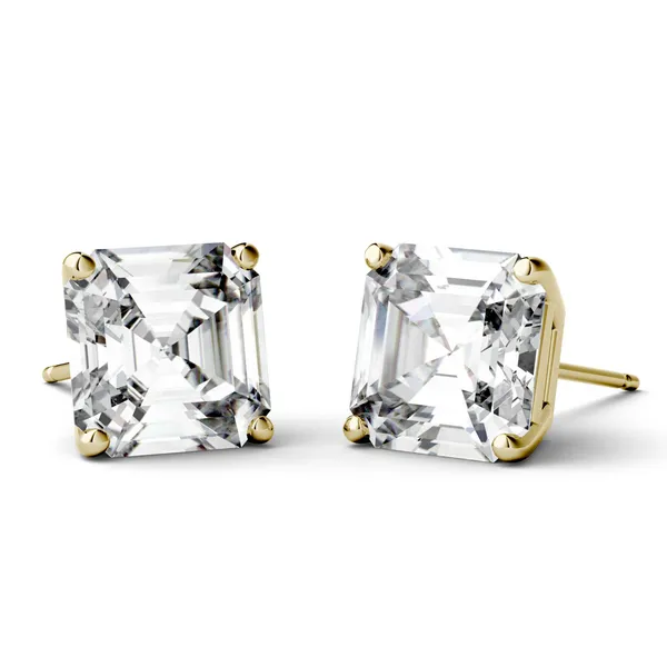 Asscher Four-Prong Basket Stud