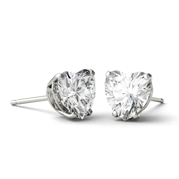 Heart Four-Prong Basket Stud