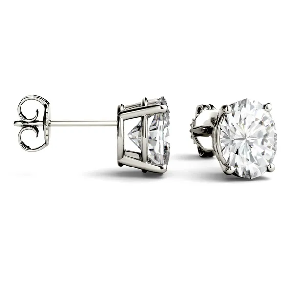 Oval Four-Prong Basket Stud