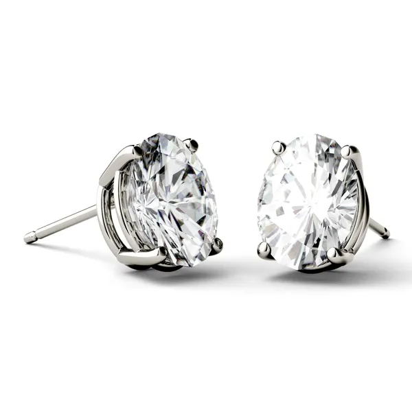 Oval Four-Prong Basket Stud