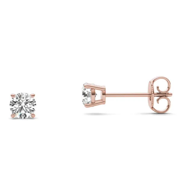 Round Brilliant Four-Prong Basket Stud