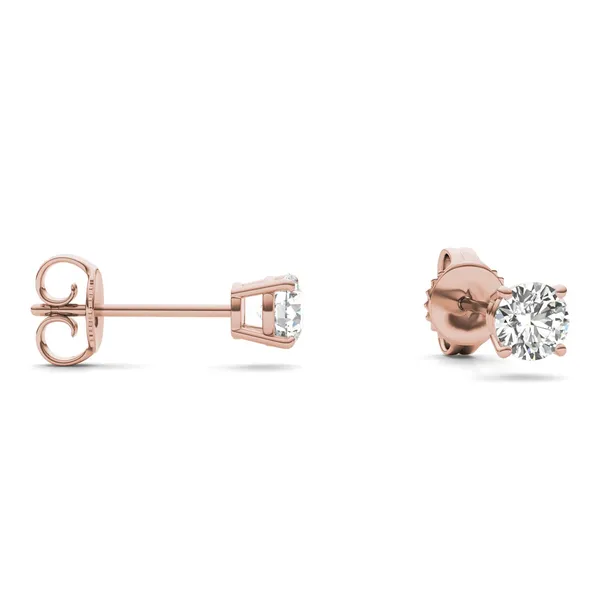 Round Brilliant Four-Prong Basket Stud