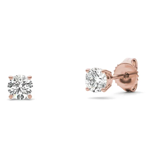 Round Brilliant Four-Prong Basket Stud