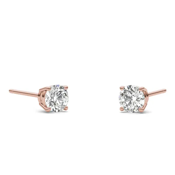 Round Brilliant Four-Prong Basket Stud