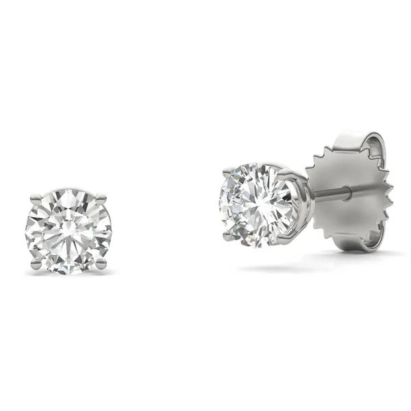Round Brilliant Four-Prong Basket Stud