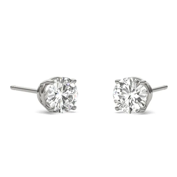 Round Brilliant Four-Prong Basket Stud