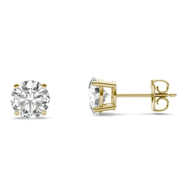 Round Hearts & Arrows Four-Prong Basket Stud