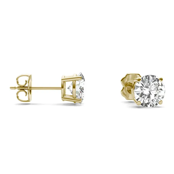 Round Hearts & Arrows Four-Prong Basket Stud